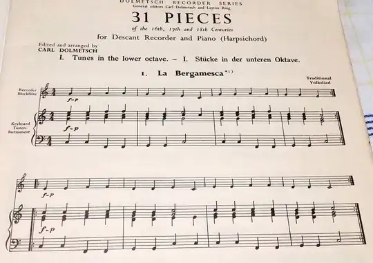 La Bergamesca, with dynamic marking f-p