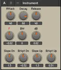 front panel of Reaktor synth