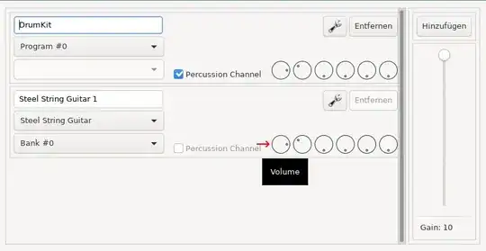 Knobs in the instrument settings