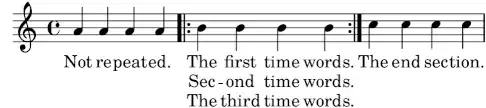 Example of repeat with three verses