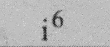 lower-case Roman numeral one with a superscript six