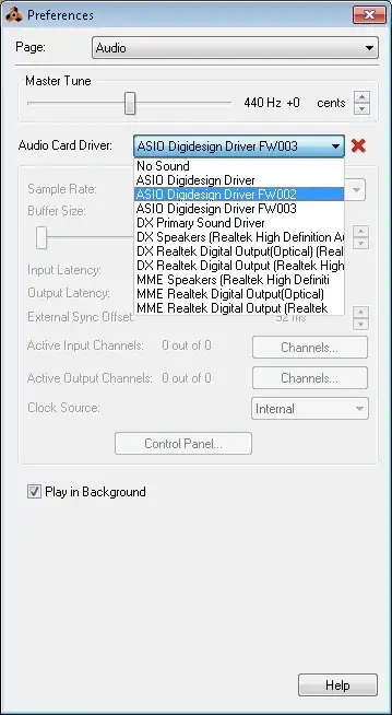 Reason audio preferences