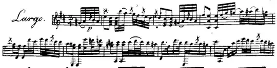 Carulli Sonata in A Major, op 21, no 1, mvmt. 2, mm. 1-8