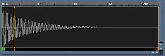 drum waveform in sampler with loop point