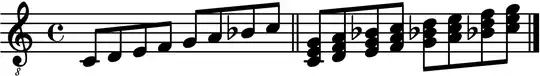 C mixolydian, along with the triads it generates