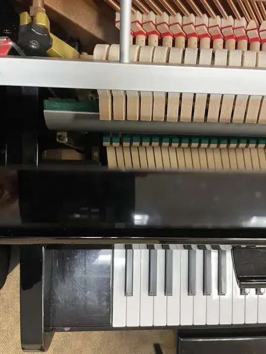 Photo showing keyboard and action