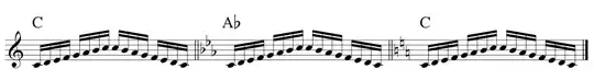 key change C major minor major