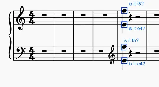 E4 and F5 notated in lower staff with treble clef