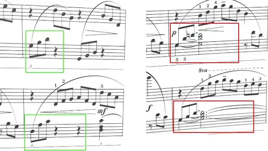 arpeggiated chords, with pedal, both with and without tied extensions of the chord tones
