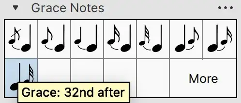MuseScore Grace Notes menu