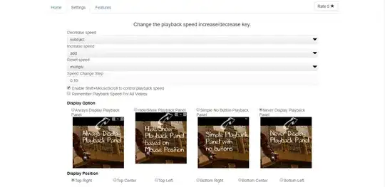 Screenshot of extension