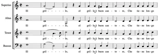 Josquin "El Grillo" mm. 1-5