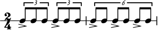 illustration of difference between two triplets and a sextuplet, as per text