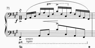 single staff with ottava