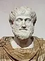 A marble bust of Aristotle