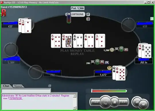 Screenshot of the hand