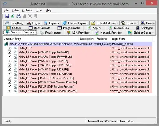 Winsock Providers in AUtoruns