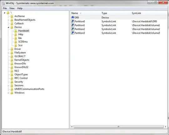 WinObj showing physical device list