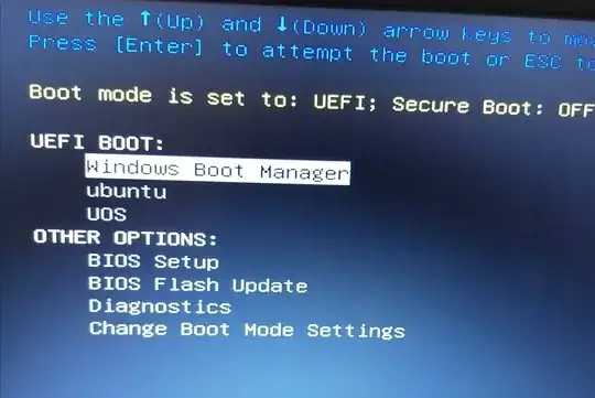 UEFI boot options