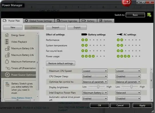 Advance Power settings