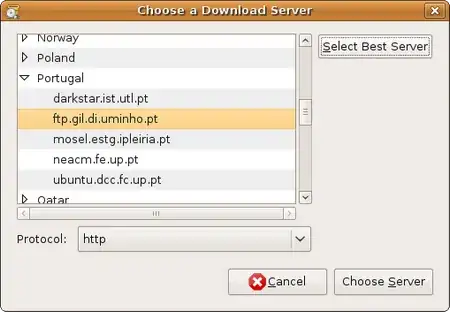Choose Download Server