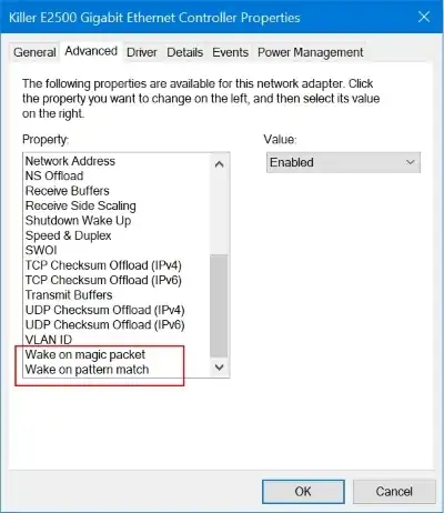 Disable USB suspend settings