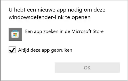 You need a new app to open this Windowsdefender link