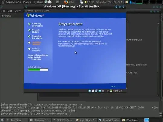 XP installed under FreeBSD in VirtualBox