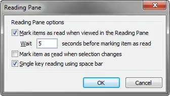The Reading Pane dialog