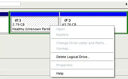 Unable to dismount through computer management