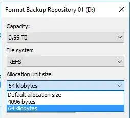 NTFS Cluster Size ReFS Cluster Size