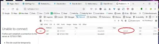 Firefox still used the cache even if in the server there's somebody desiring to give us a 200 okey
