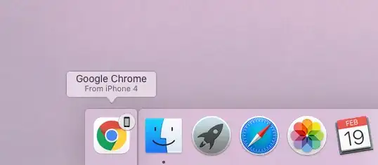 MacBook Pro 2019 showing Chrome running on iPhone 4