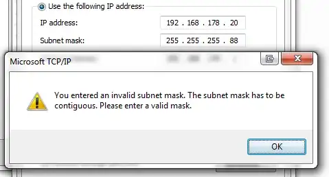 Contiguous subnet mask required on Windows 7