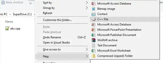 the file's icon is different from the New icon