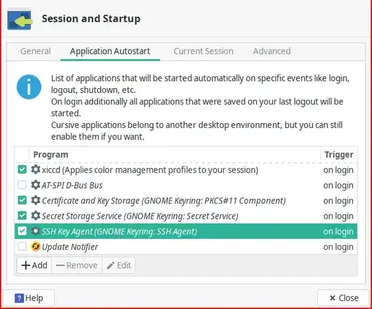 xfce -> Session and Startup -> Application Autostart