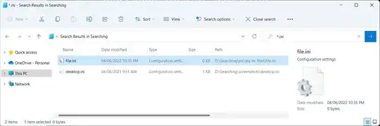 search within junctions result