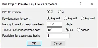 PuTTYgen: Private Key File Parameters