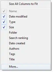 right-click context menu for folder detail column headers