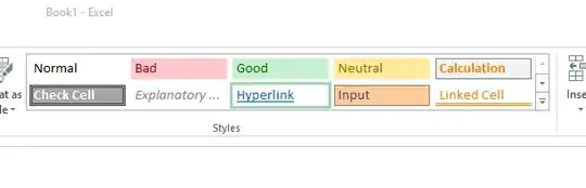 Style section of the ribbon bar