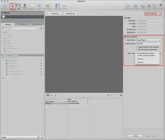 Aperture Import Settings