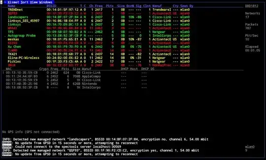 screenshot of results