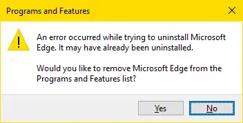 The link in *Programs and Features* is now broken. The link in Programs and Features is now broken.