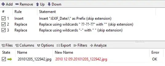 Rules to move pictures into subfolders based on date