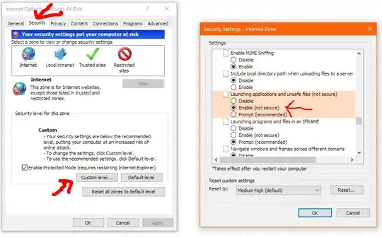 Picture of internet explorer security option