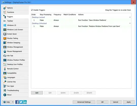 DisplayFusion Settings Dialog - Triggers