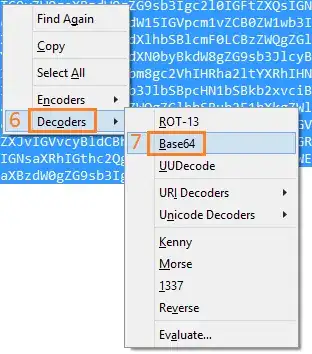 Right-click on base64-encoded text and click on "Base64" which is as sub-entry of "Decoders" Right-click on base64-encoded text and click on "Base64" which is as sub-entry of "Decoders"