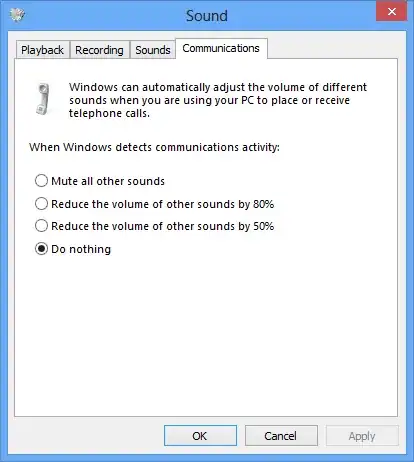 Sound settings