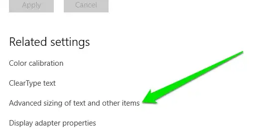 Exemple of the parameter table