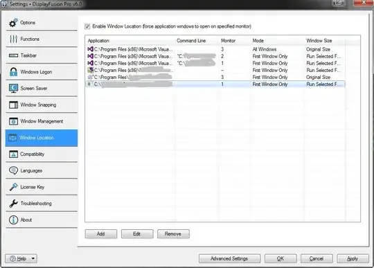 screenshot of settings